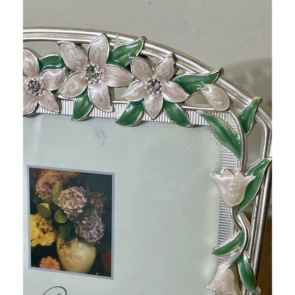 Carr 5x5 Photo Metal Picture Frame Rhinestone Jeweled Enamel Y2K Fairycore - Picture 2 of 8